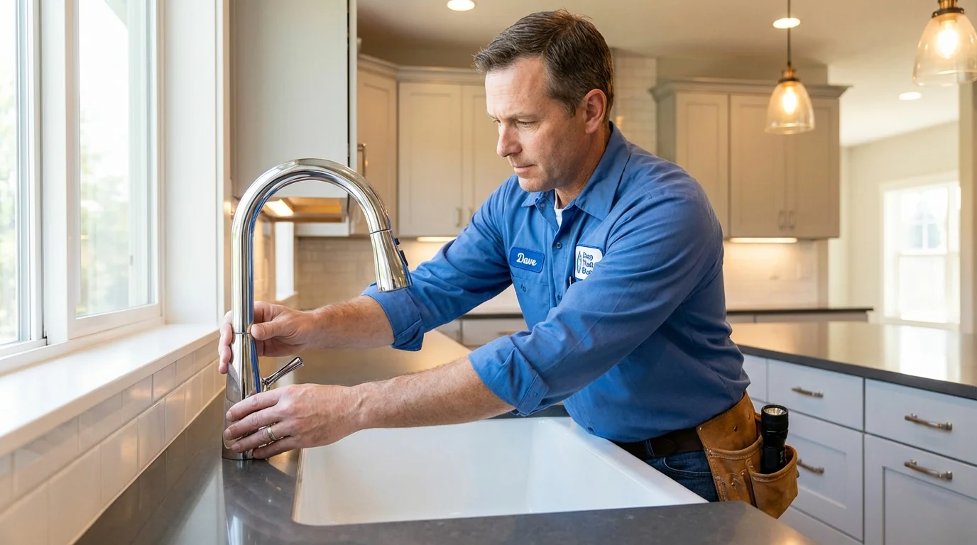Kitchen faucet installation by Johns Plumbing LLC in Robinson